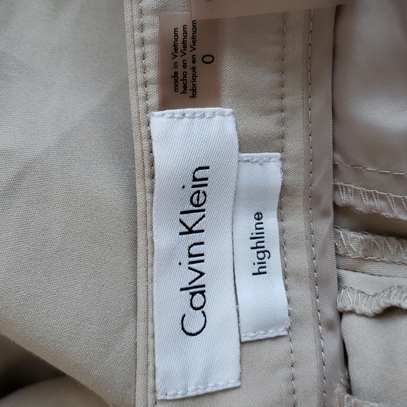 (0) Calvin Klein Neutral Straight Leg Trousers Business Office Workwear Formal - Picture 3 of 10